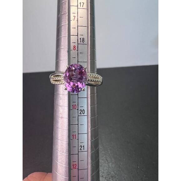 Amethyst sterling silver ring size 9 - Picture 8 of 11